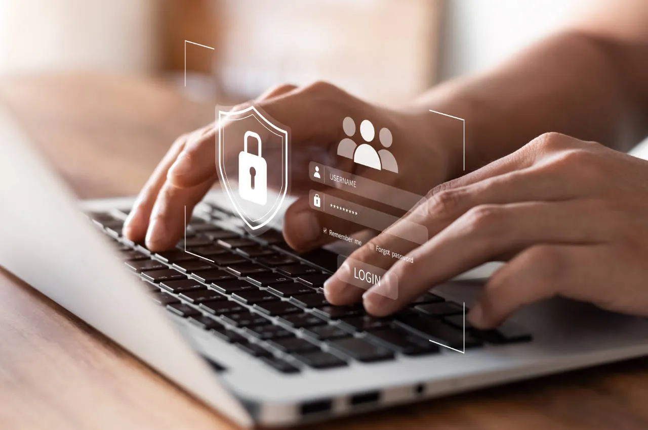 cyber security at home working on laptop
