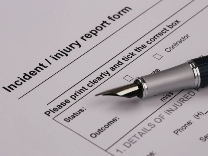 RIDDOR reporting Incident injury report form
