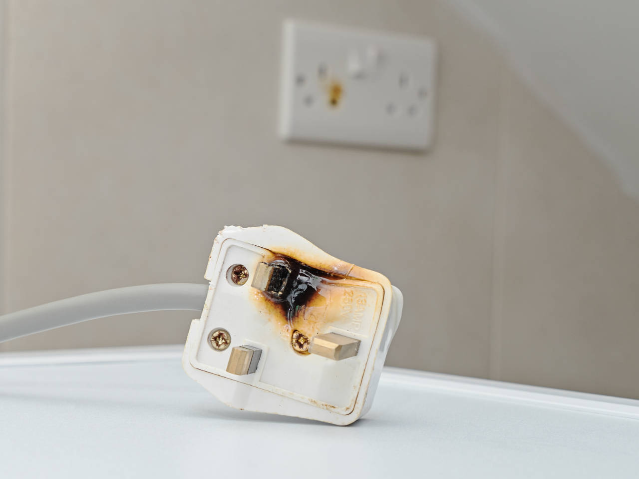 electrical hazards burnt plug
