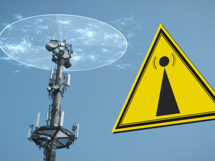 What is EMF – The EMF Warning Sign and a 5G tower