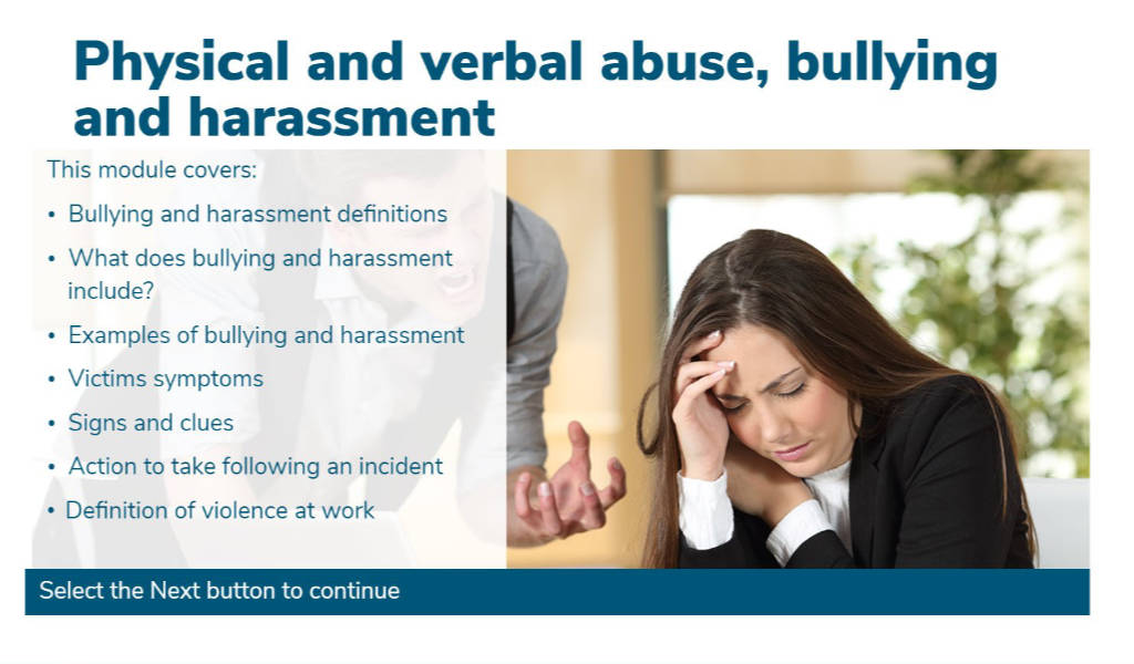 Physical verbal abuse training course - screenshot 2