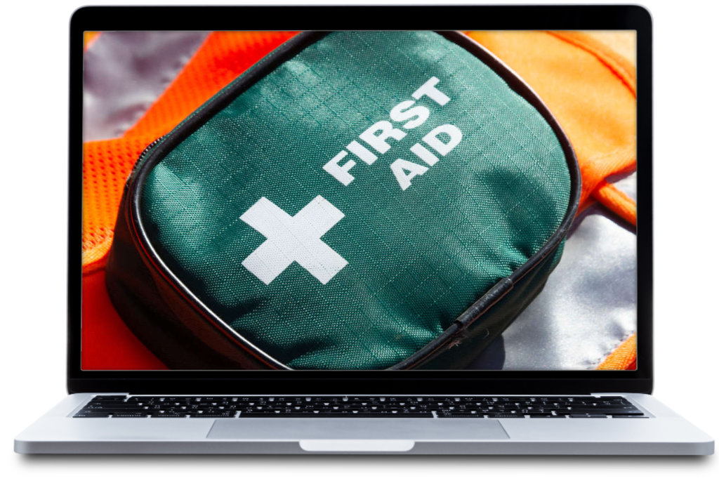 First Aid Appointed Person training - laptop image
