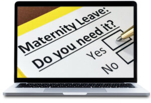 a laptop displaying a picture of a maternity leave risk assessment to symbolise online maternity leave risk assessment tool