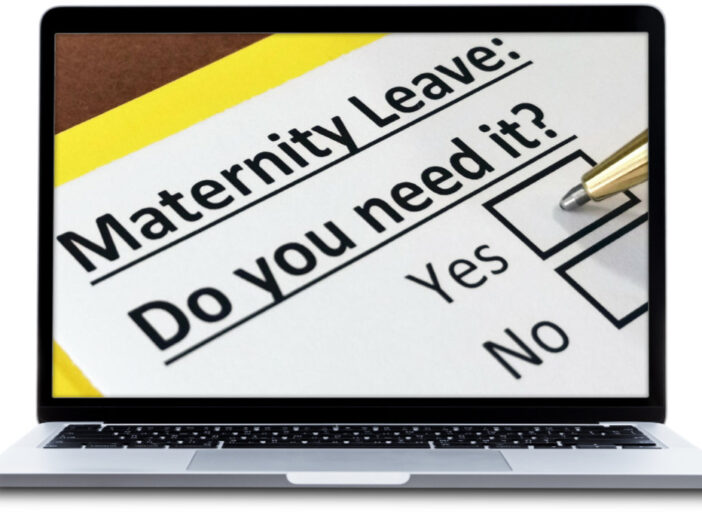 a laptop displaying a picture of a maternity leave risk assessment to symbolise online maternity leave risk assessment tool