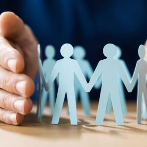 Tiny paper cut out people