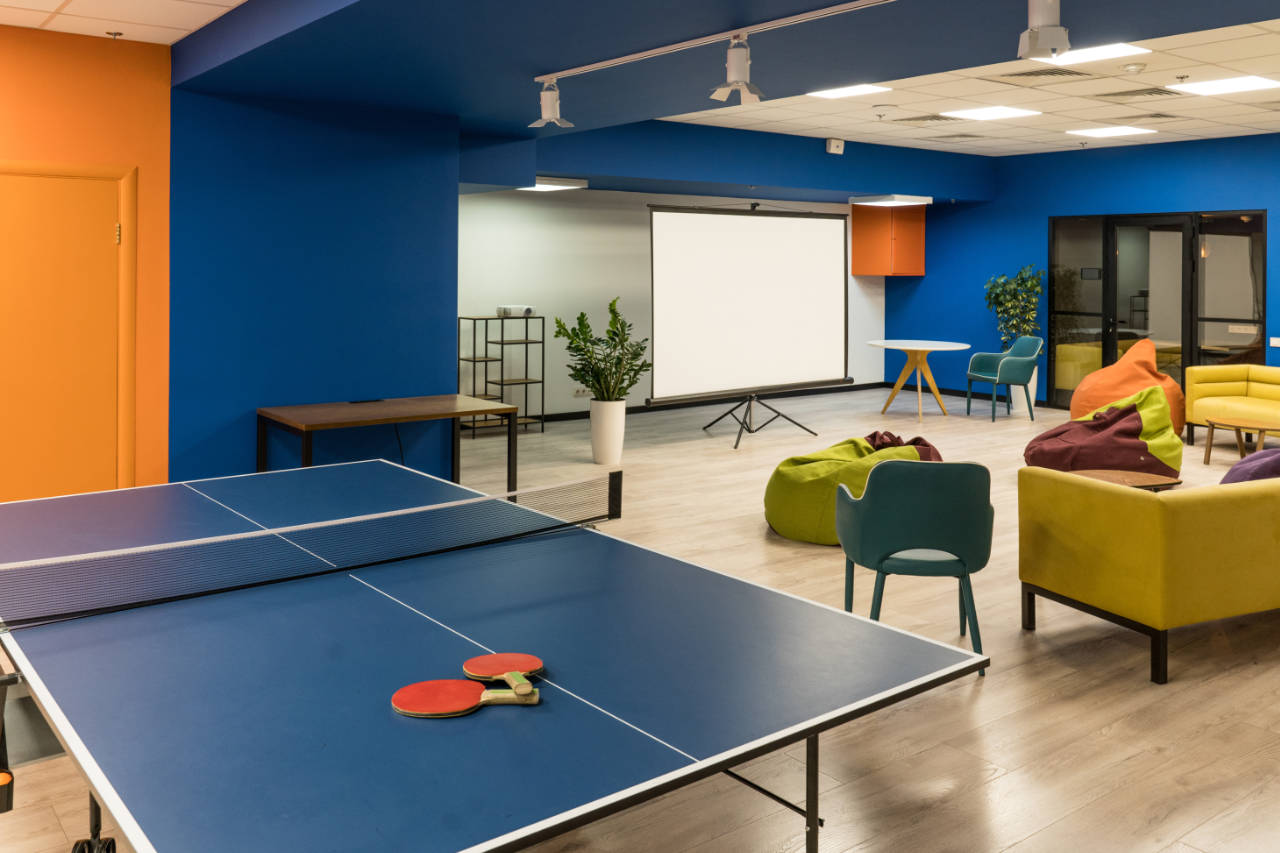 take a screen break and head to the recreation room at work