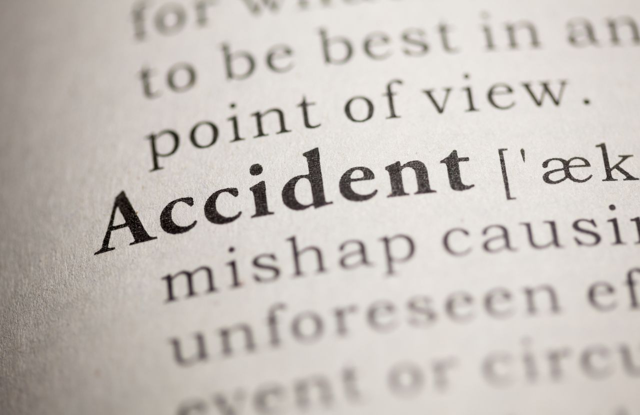 Dictionary photograph showing definition of the word accident
