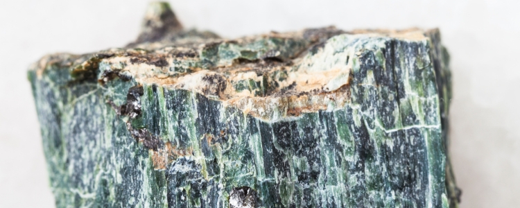 Chrysotile (White) Asbestos in its naturally occurring mineral form.