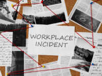 Incident and Accident Investigation Training thumbnail image. A corkboard with the words "workplace incident" and pieces of string linking pieces of paper.