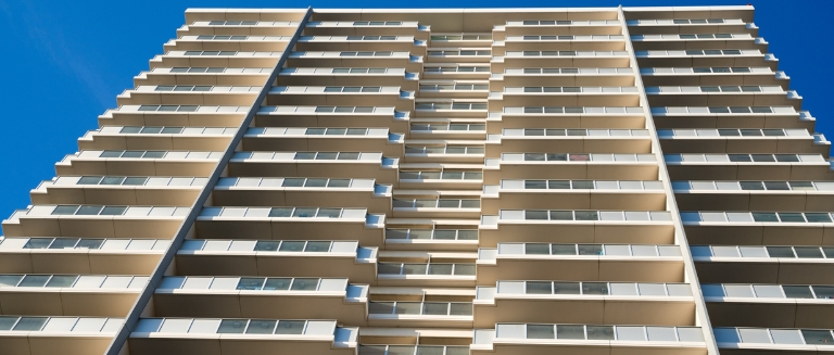 Building Safety Act Training image - Low-angle photo of a high-rise residential building